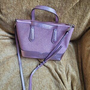 Kate Spade Rose Gold purse 10 " X 7 " sparkly